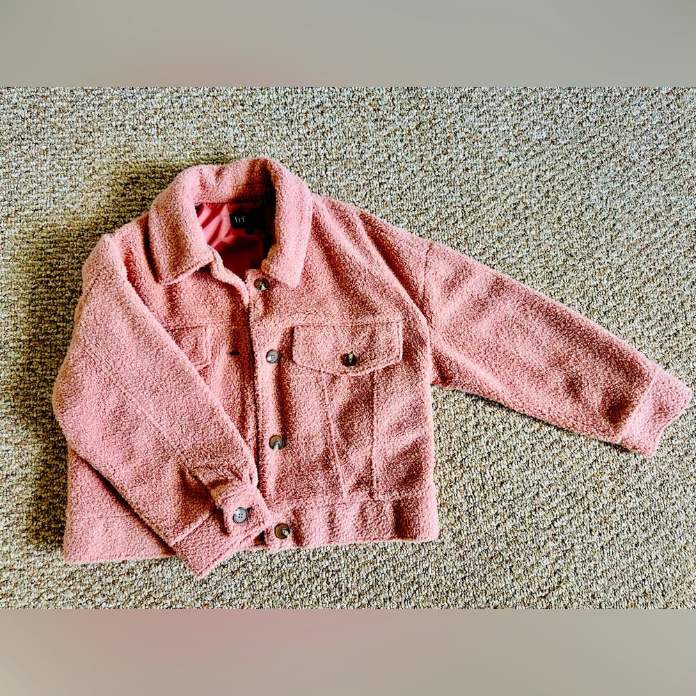 Zara teddy fleece coat/jacket pink